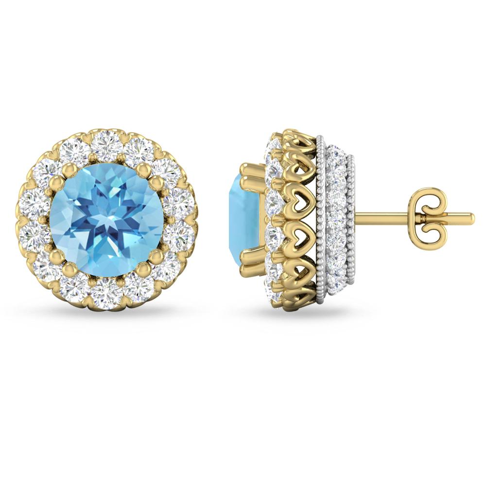 Yellow Gold - Blue Topaz