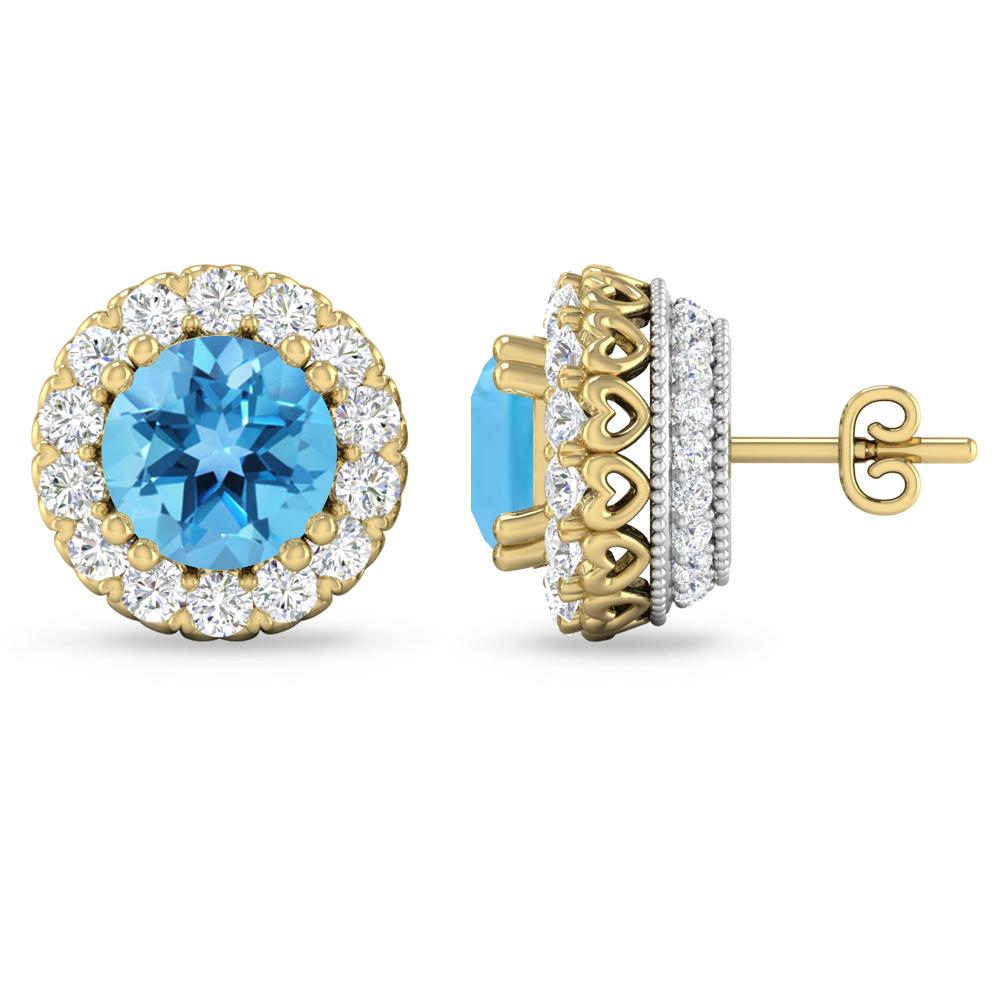 Yellow Gold - Blue Topaz