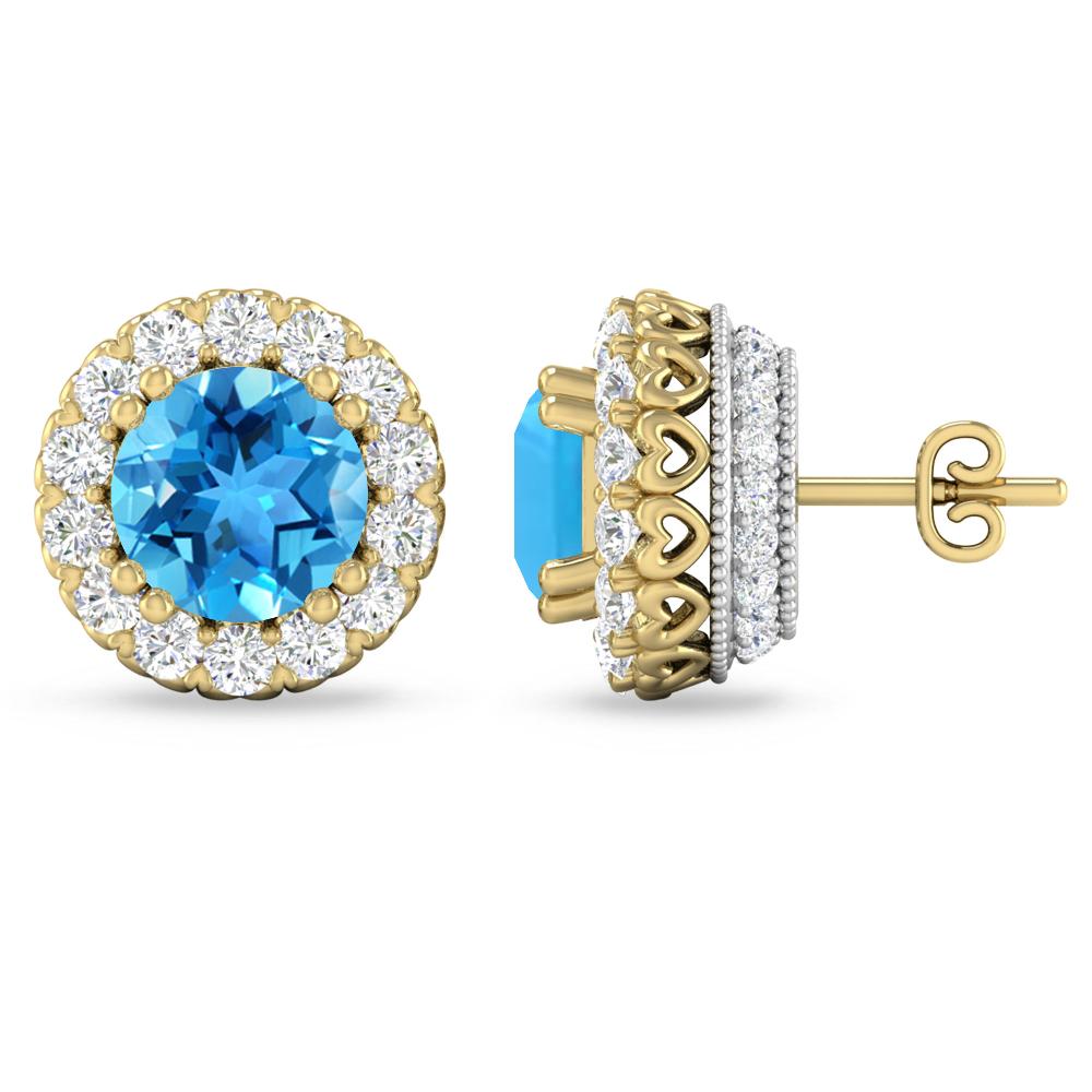 Yellow Gold - Blue Topaz