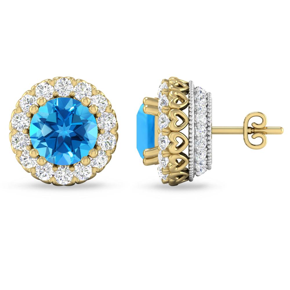 Yellow Gold - Blue Topaz