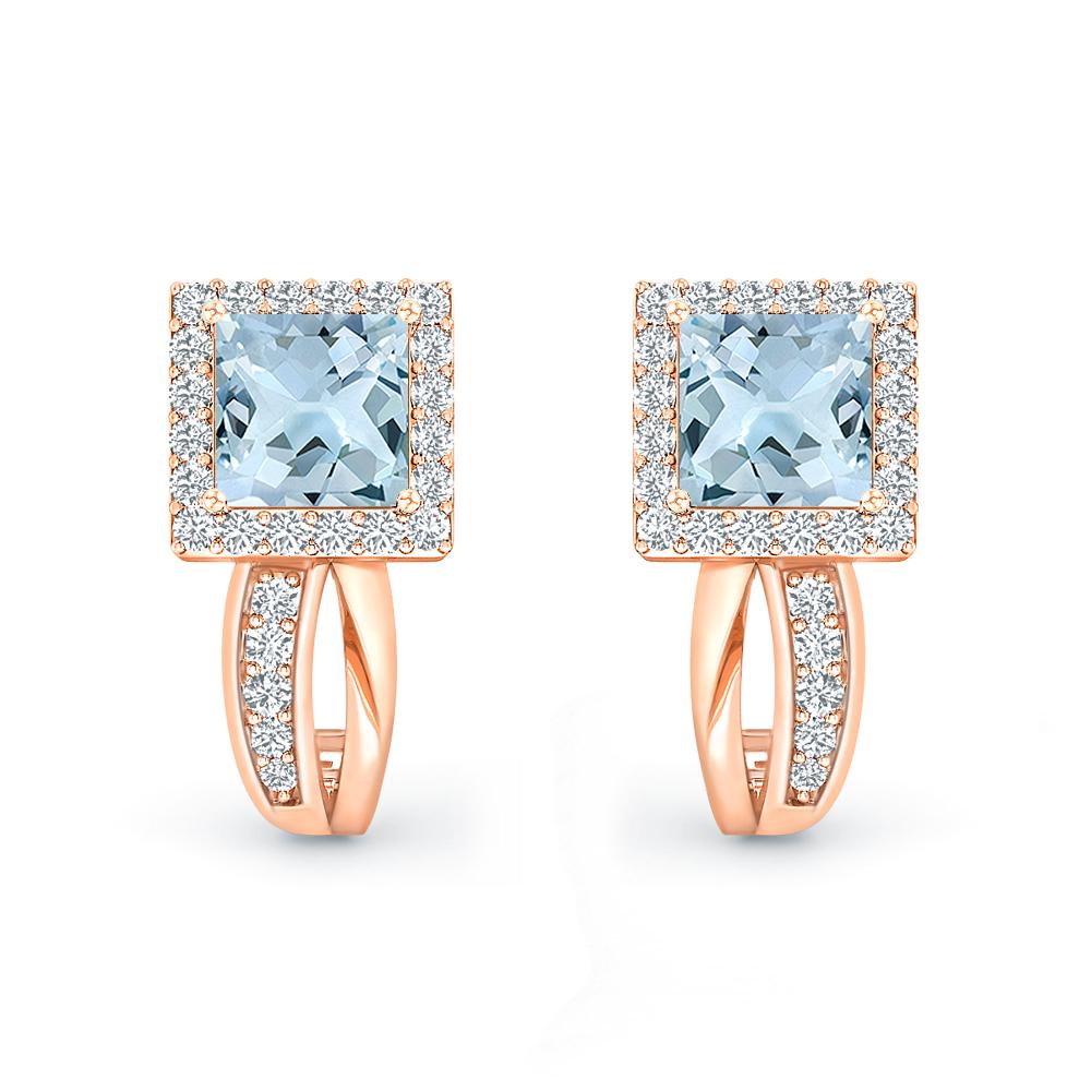 Rose Gold - Aquamarine