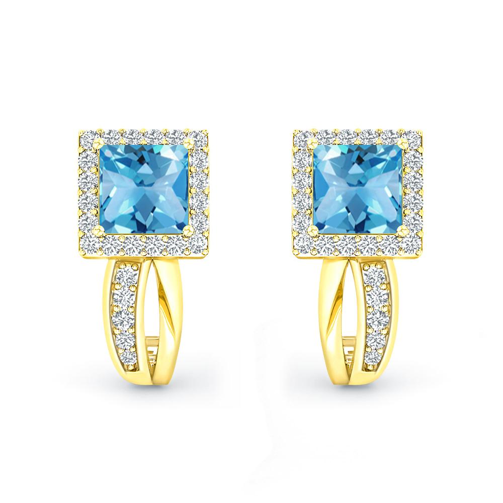 Yellow Gold - Blue Topaz