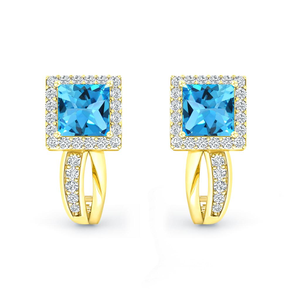 Yellow Gold - Blue Topaz