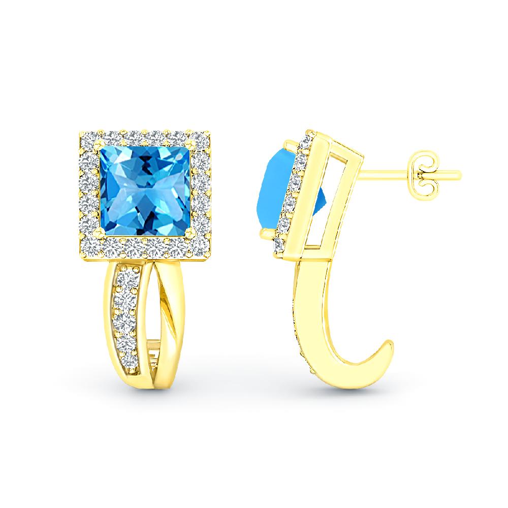 Yellow Gold - Blue Topaz