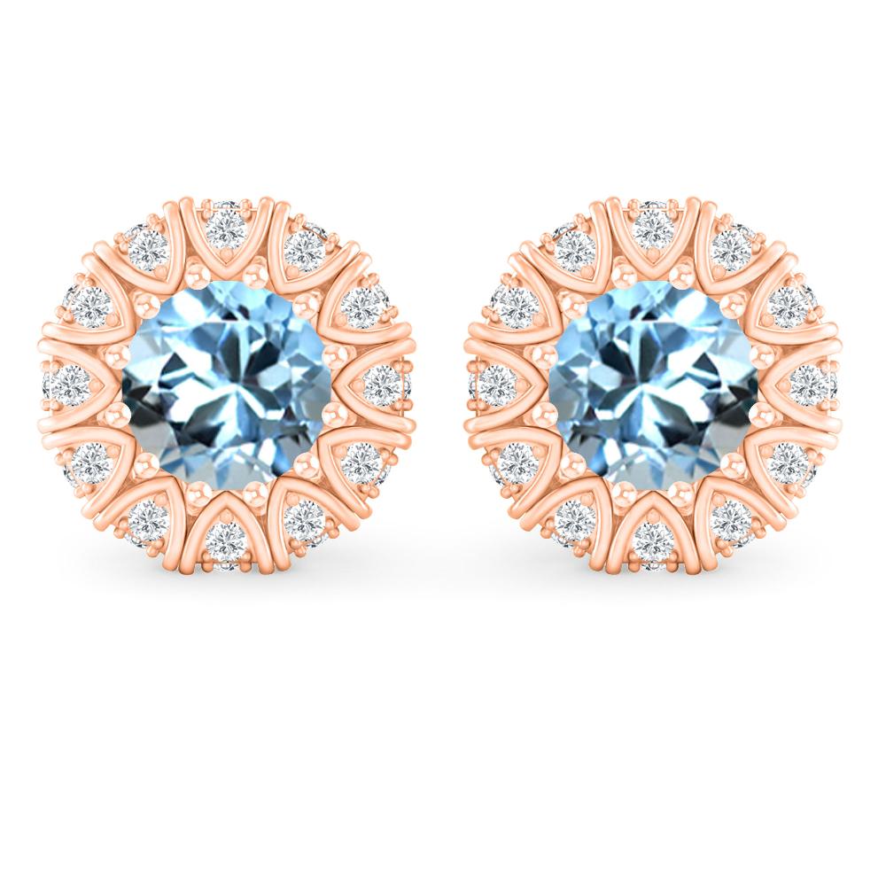 Rose Gold - Aquamarine