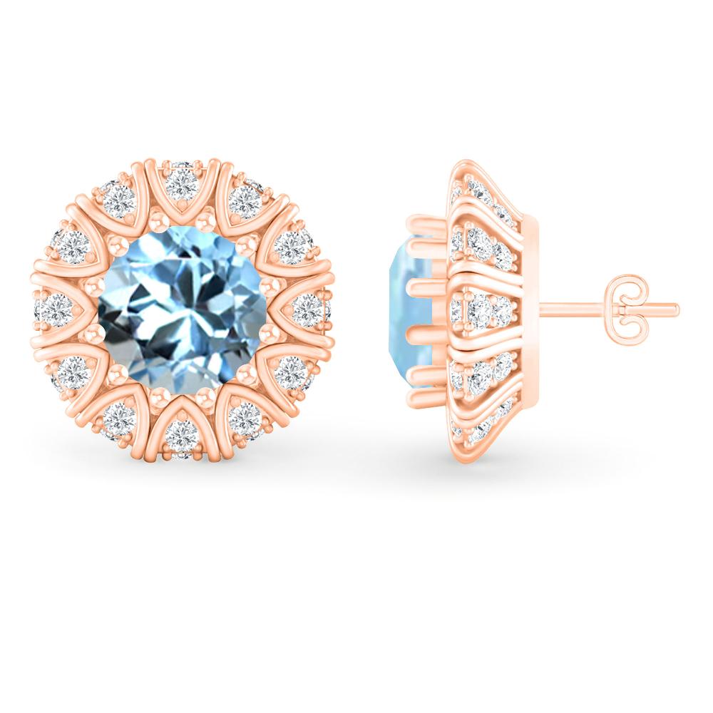 Rose Gold - Aquamarine