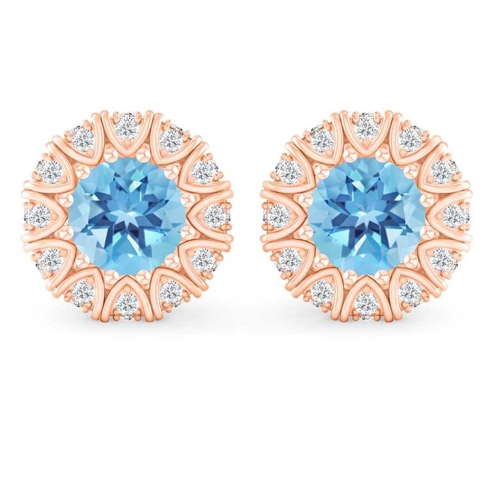 Rose Gold - Blue Topaz