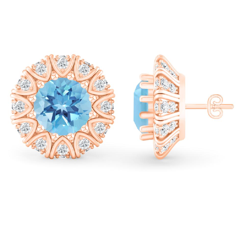 Rose Gold - Blue Topaz