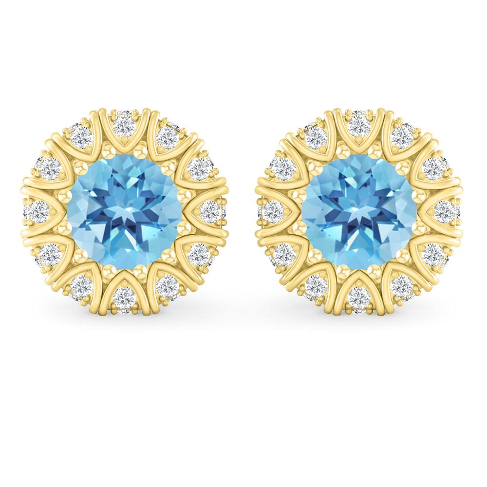 Yellow Gold - Blue Topaz
