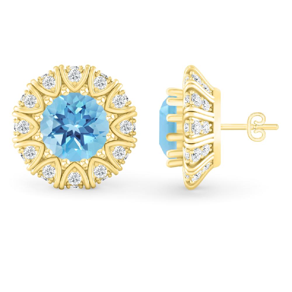 Yellow Gold - Blue Topaz