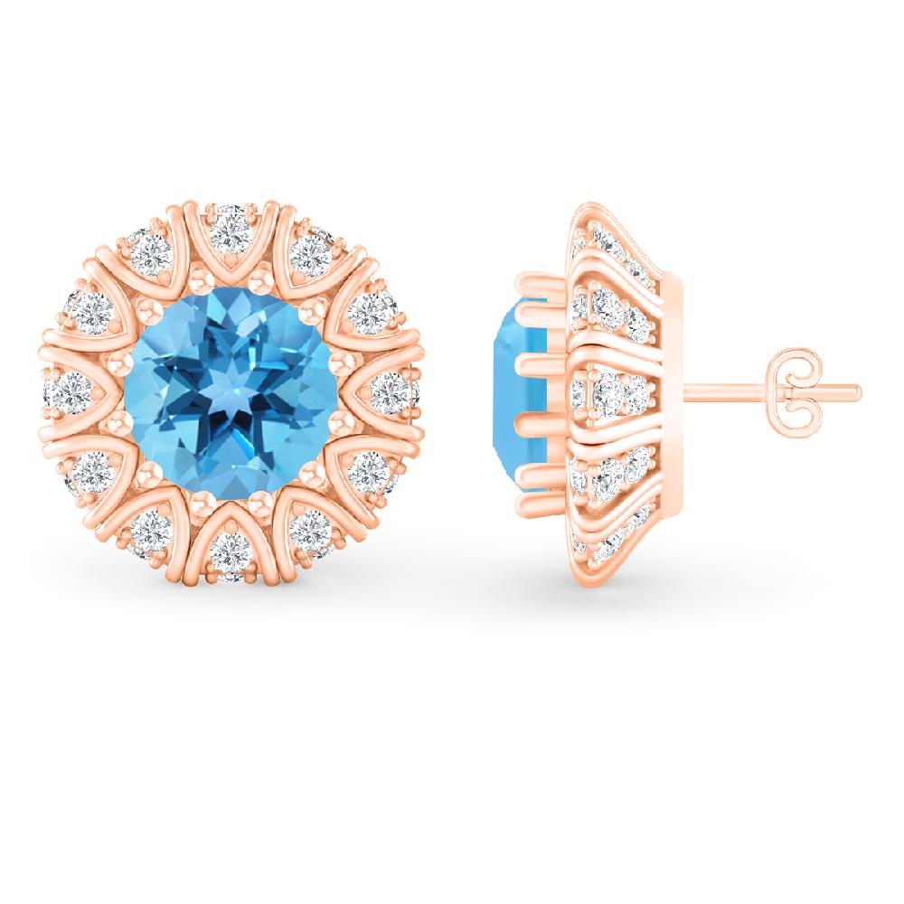 Rose Gold - Blue Topaz