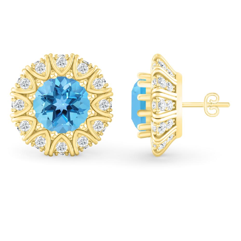 Yellow Gold - Blue Topaz