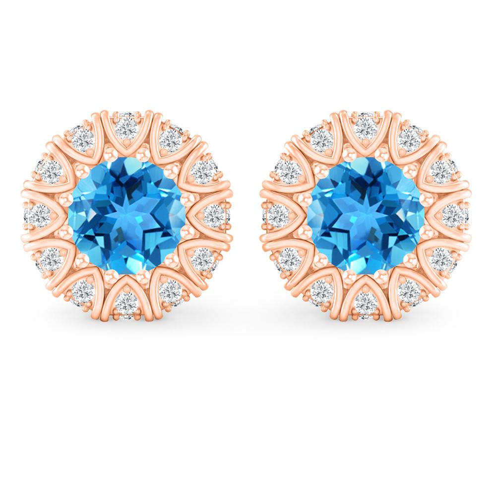Rose Gold - Blue Topaz