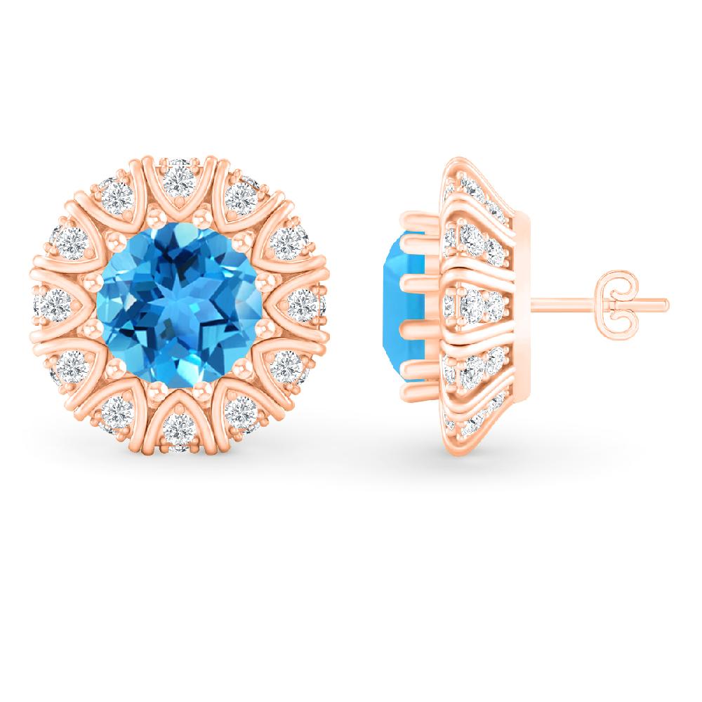 Rose Gold - Blue Topaz