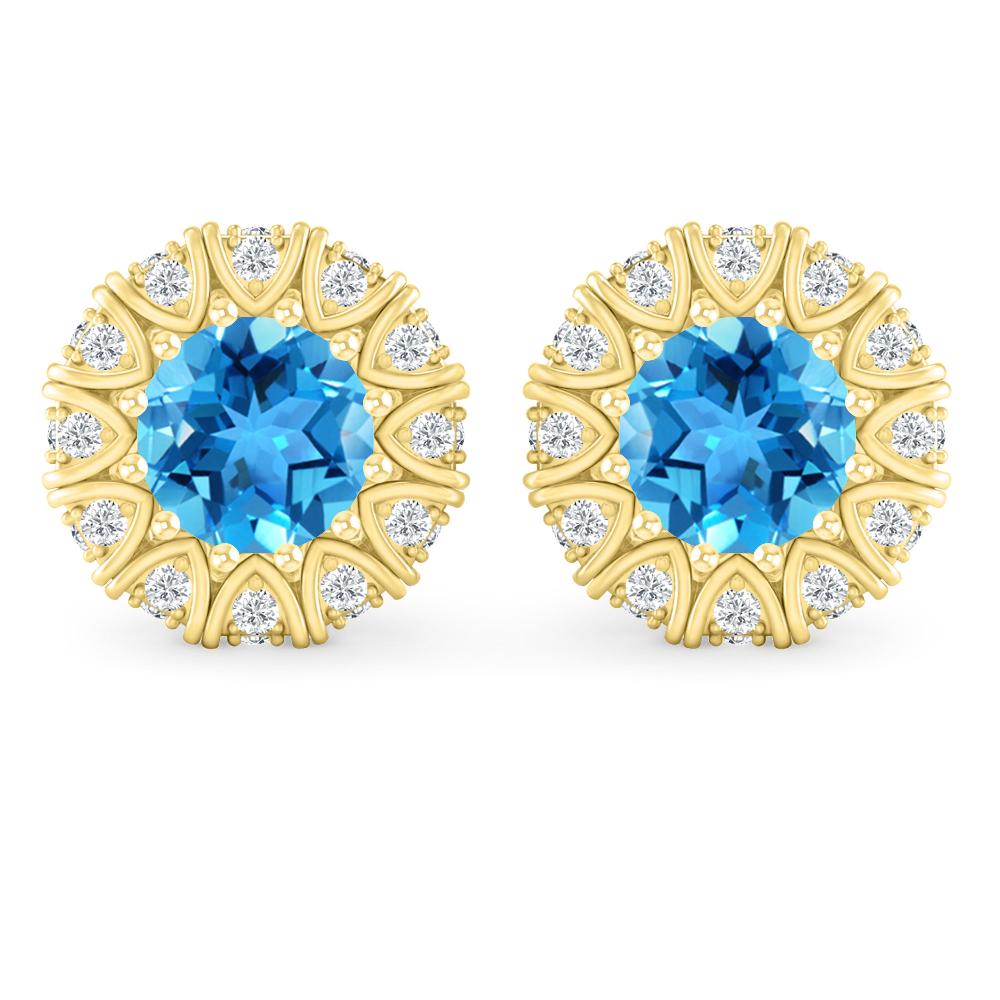 Yellow Gold - Blue Topaz