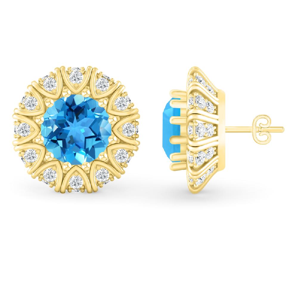 Yellow Gold - Blue Topaz