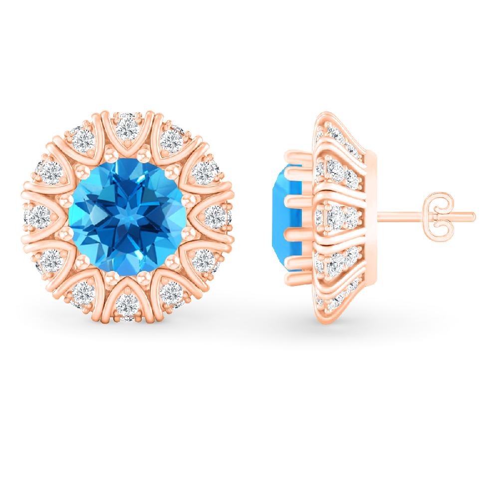 Rose Gold - Blue Topaz