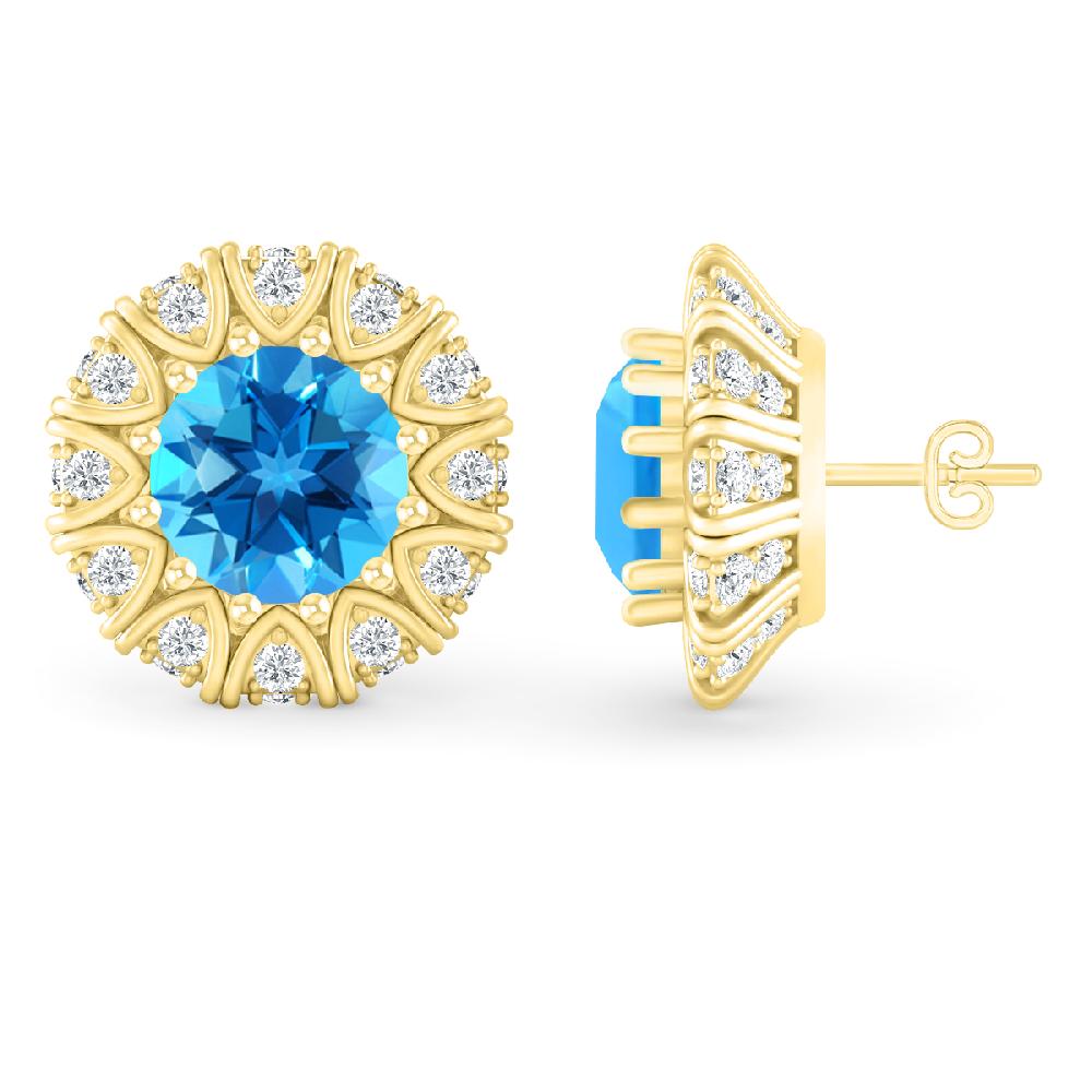 Yellow Gold - Blue Topaz