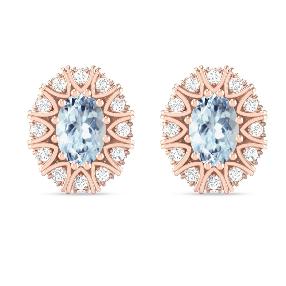 Rose Gold - Aquamarine