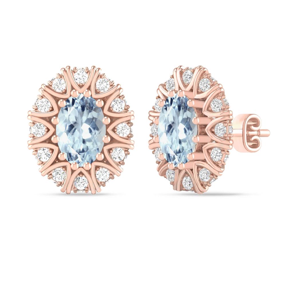 Rose Gold - Aquamarine