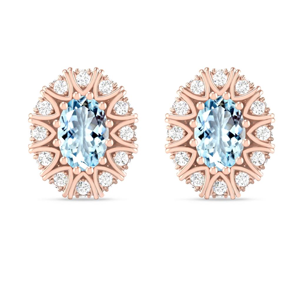 Rose Gold - Aquamarine