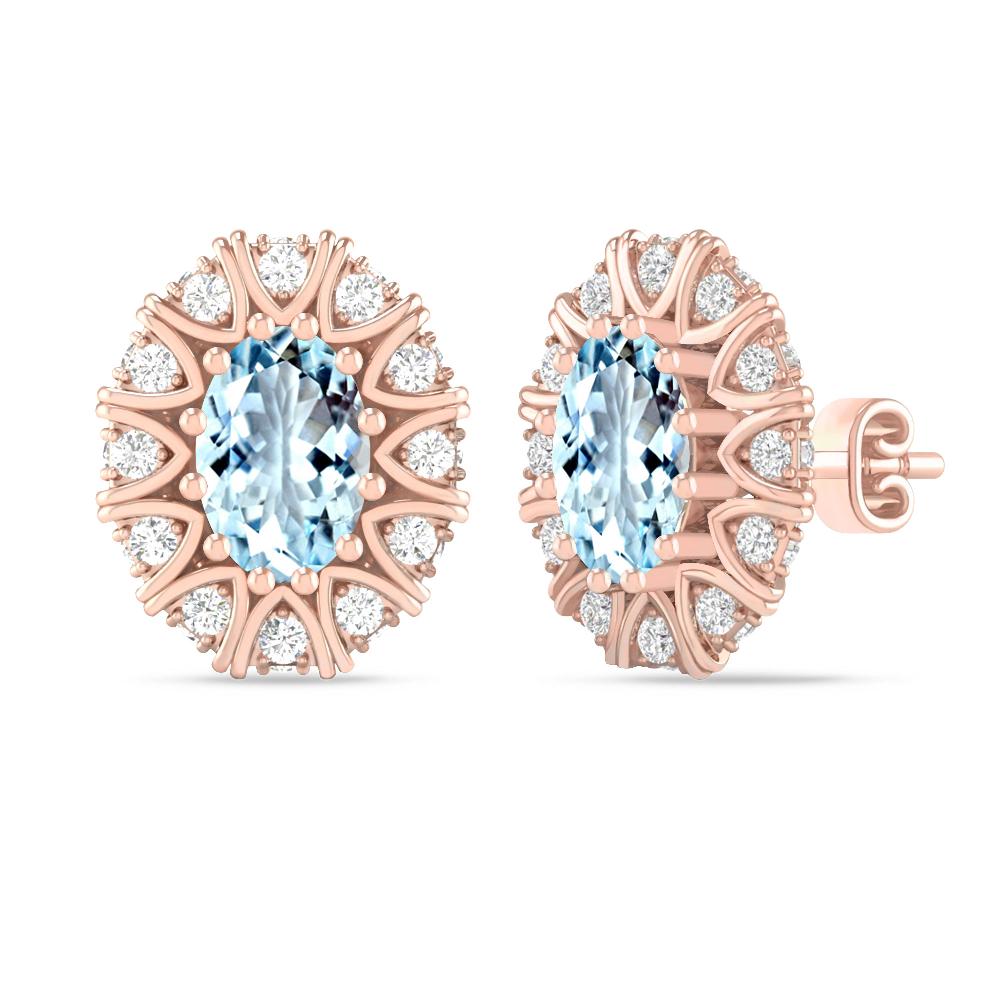 Rose Gold - Aquamarine
