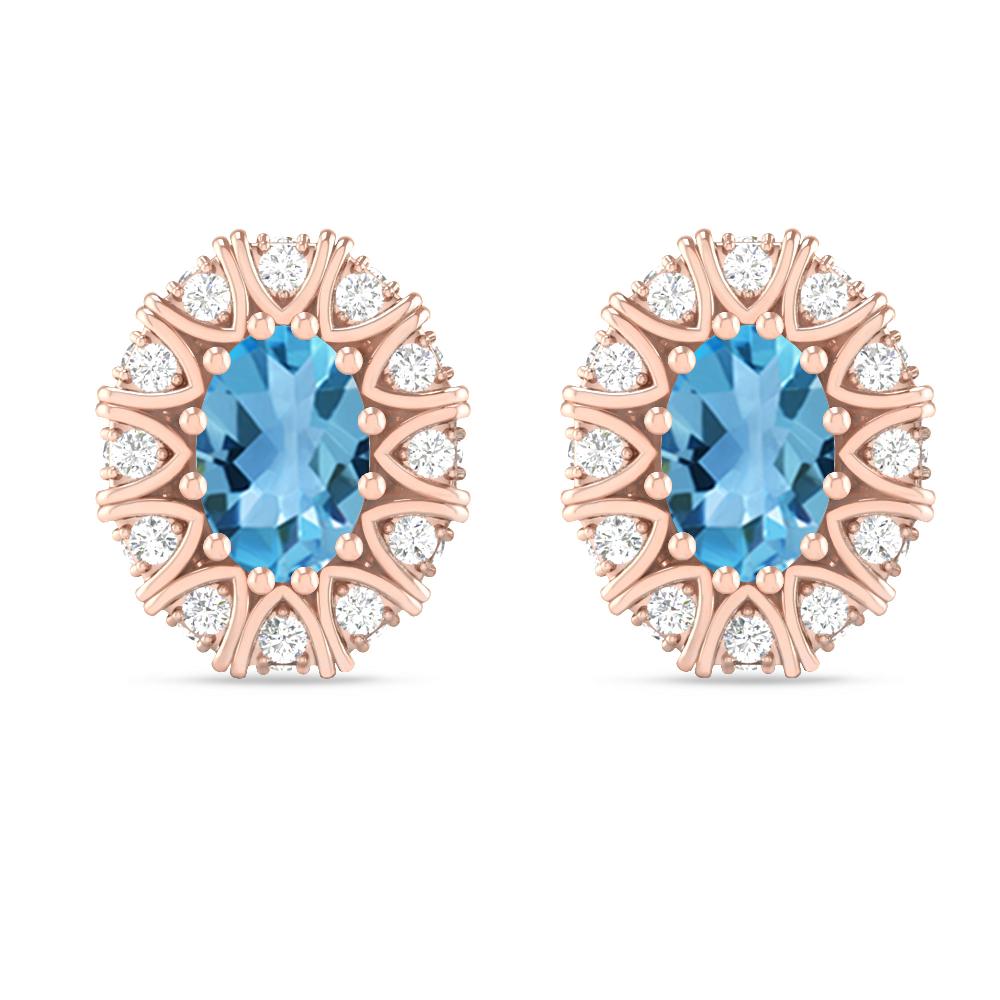 Rose Gold - Blue Topaz
