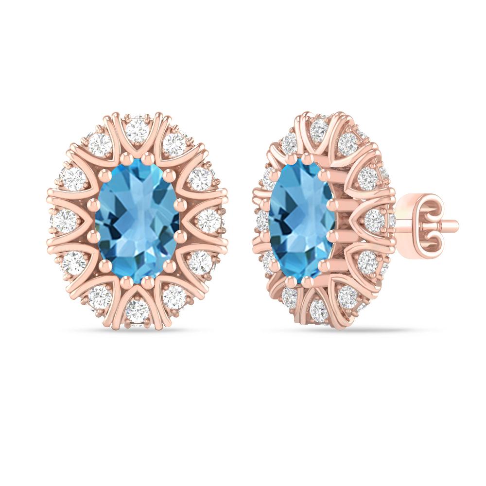 Rose Gold - Blue Topaz