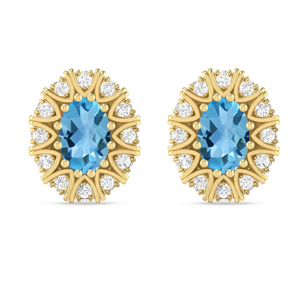 Yellow Gold - Blue Topaz