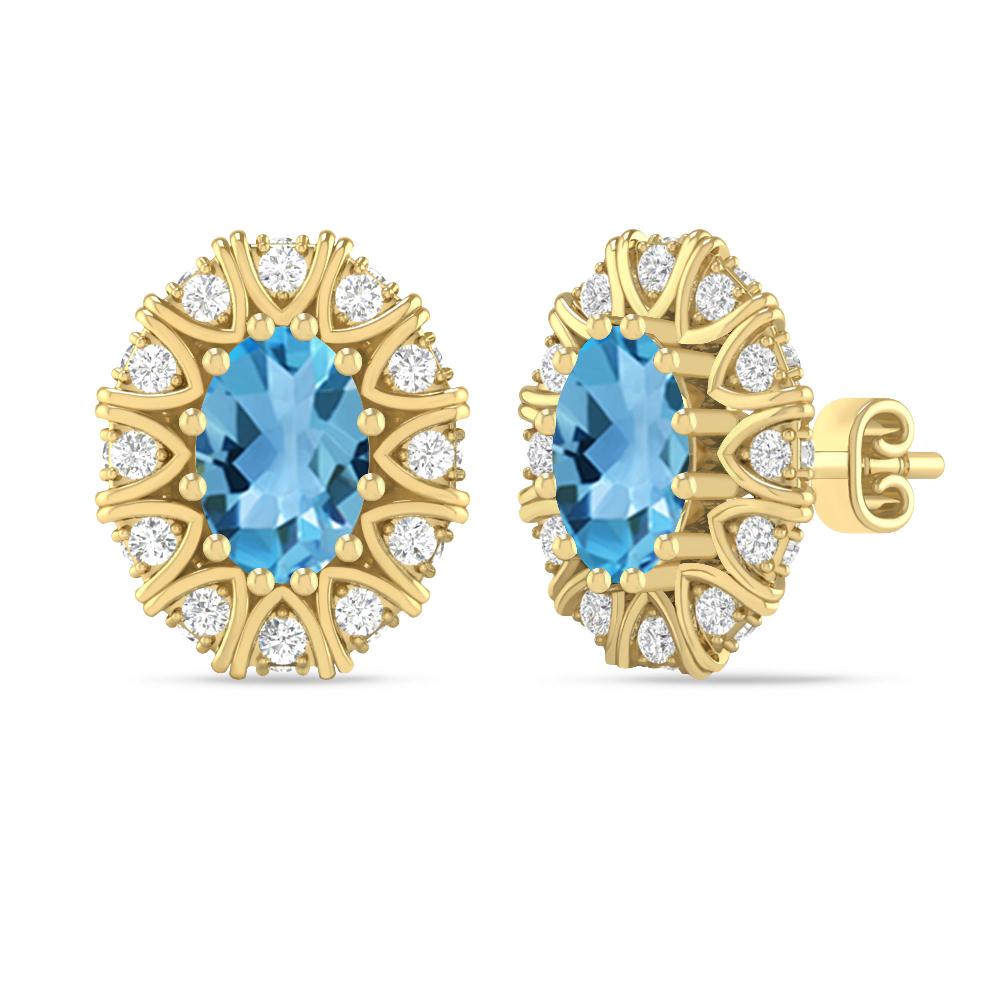 Yellow Gold - Blue Topaz
