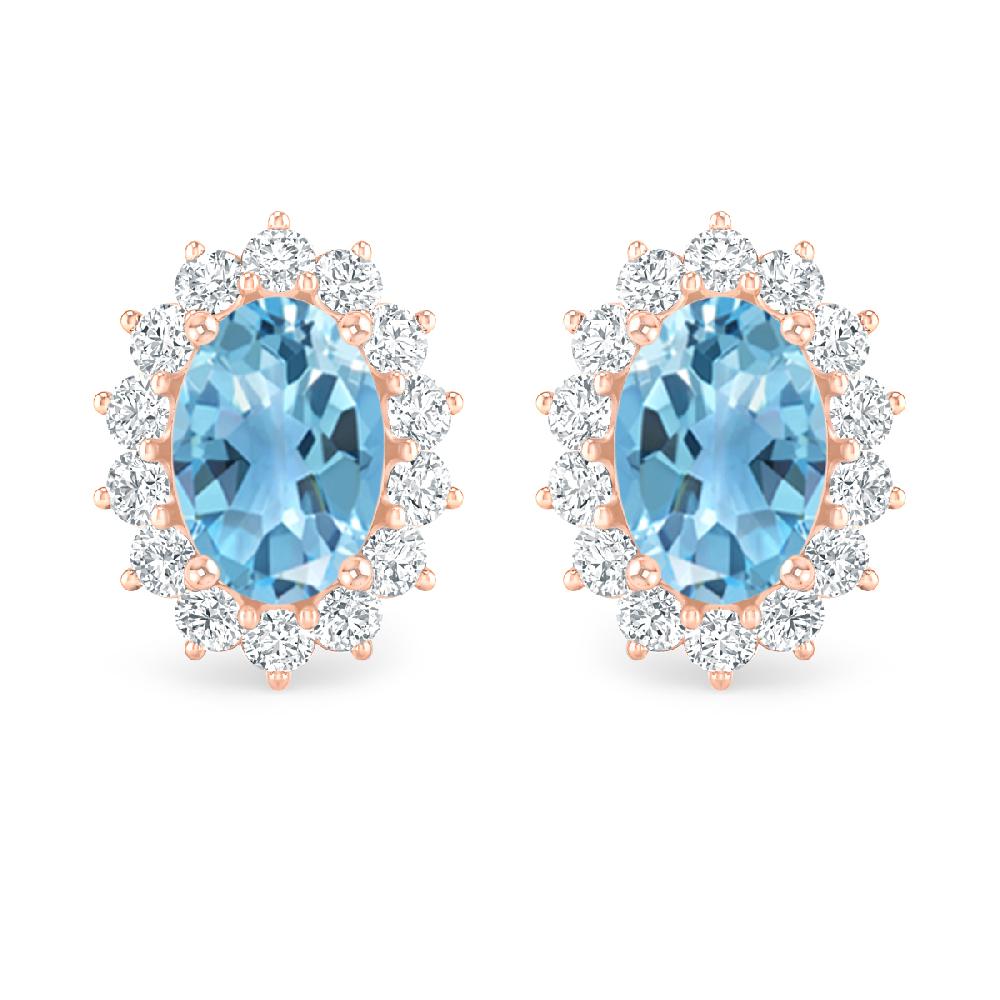 Rose Gold - Blue Topaz