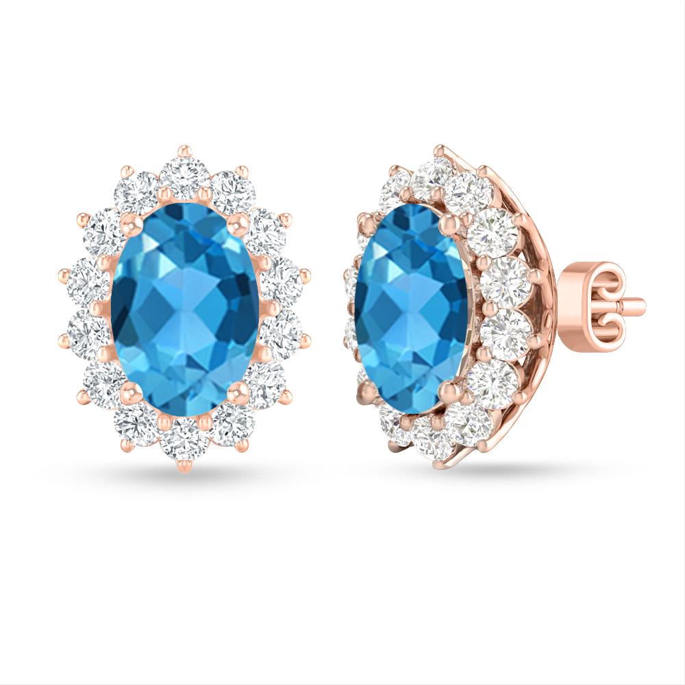 Rose Gold - Blue Topaz