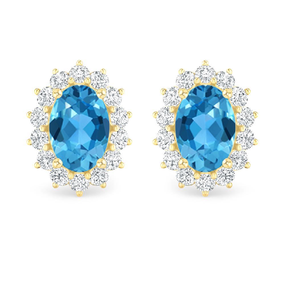 Yellow Gold - Blue Topaz