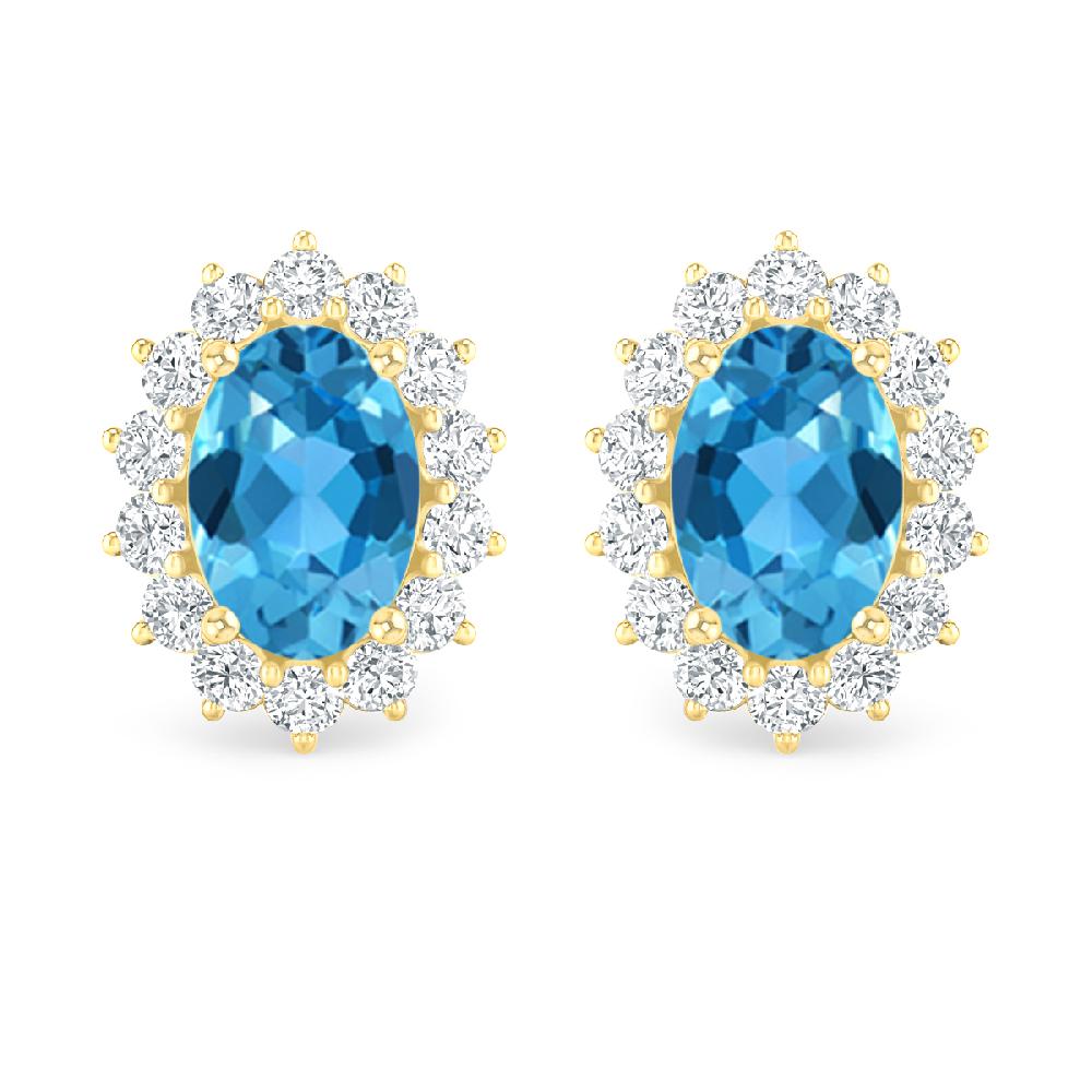 Yellow Gold - Blue Topaz