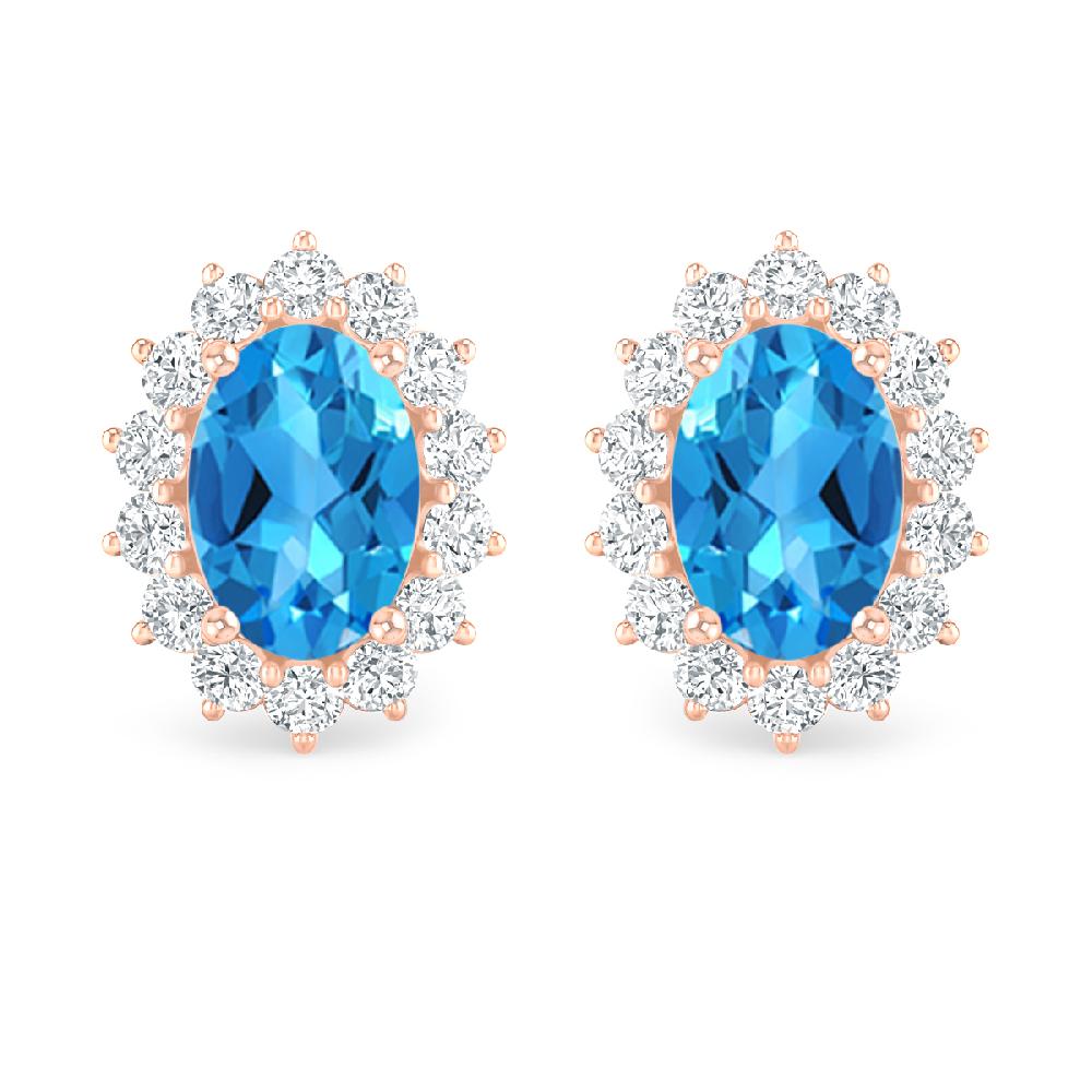 Rose Gold - Blue Topaz