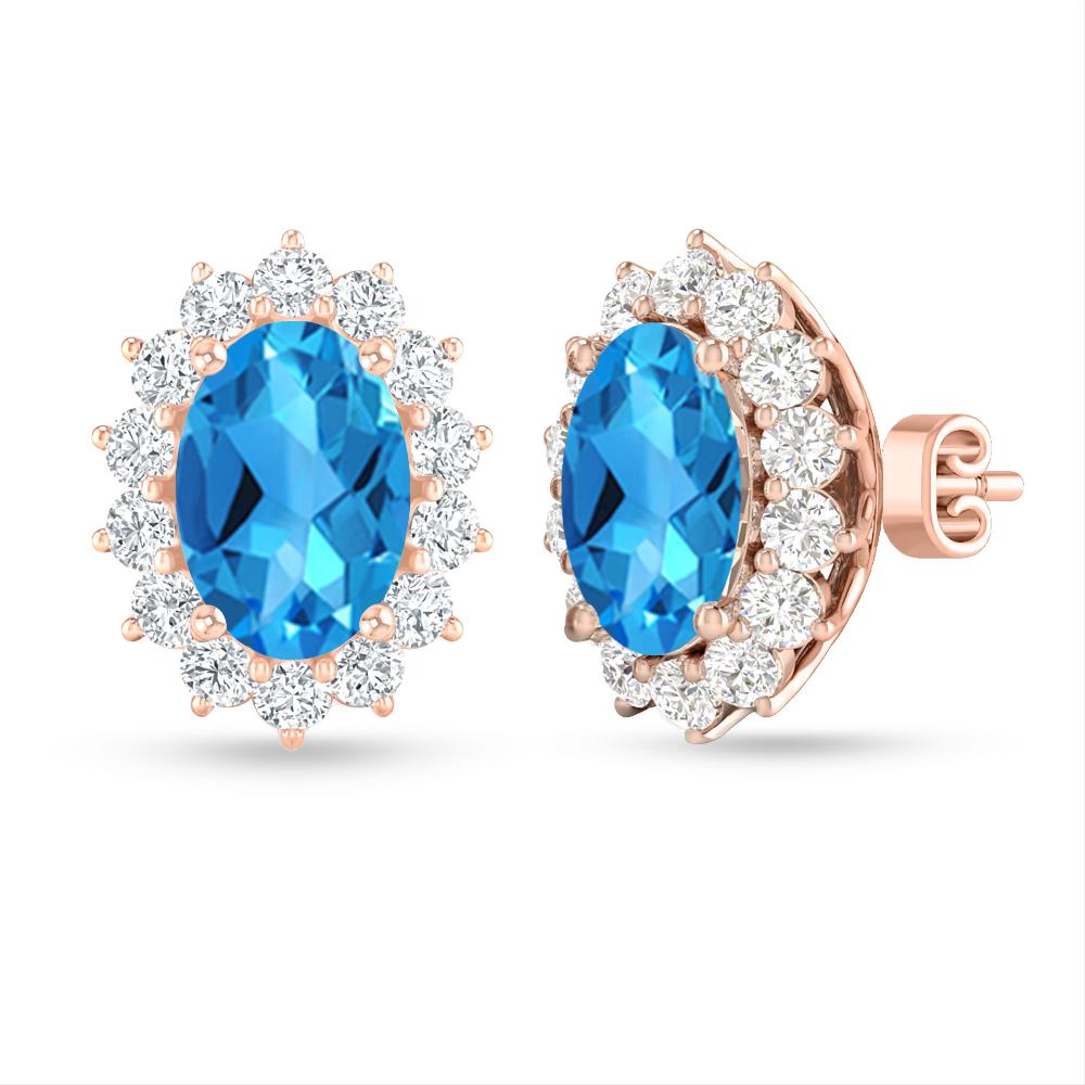 Rose Gold - Blue Topaz