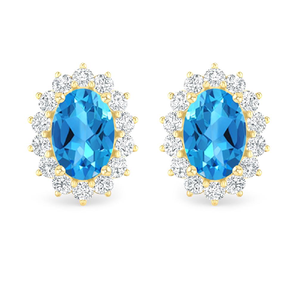 Yellow Gold - Blue Topaz