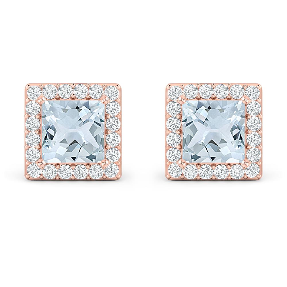 Rose Gold - Aquamarine