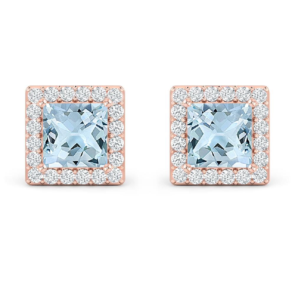 Rose Gold - Aquamarine