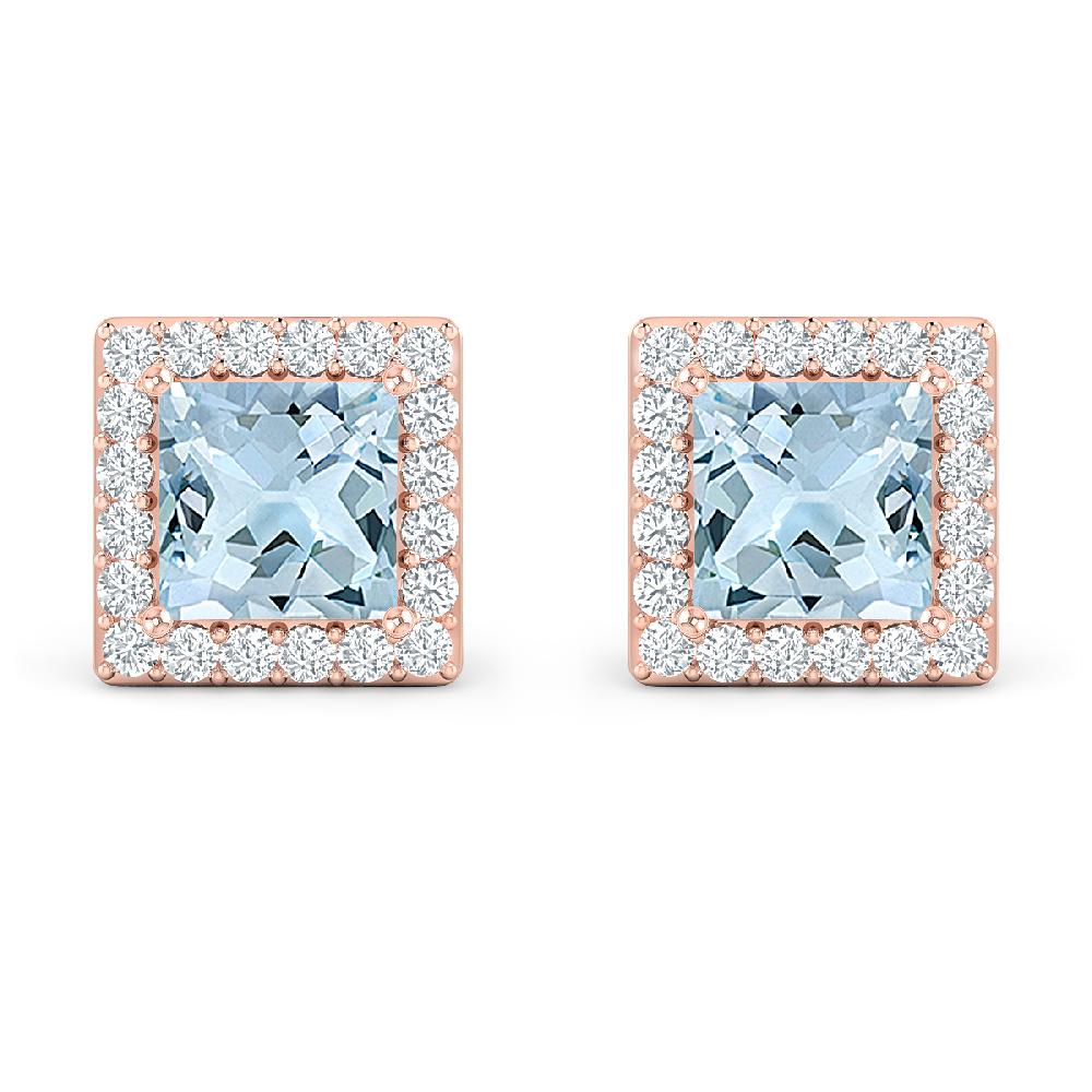 Rose Gold - Aquamarine