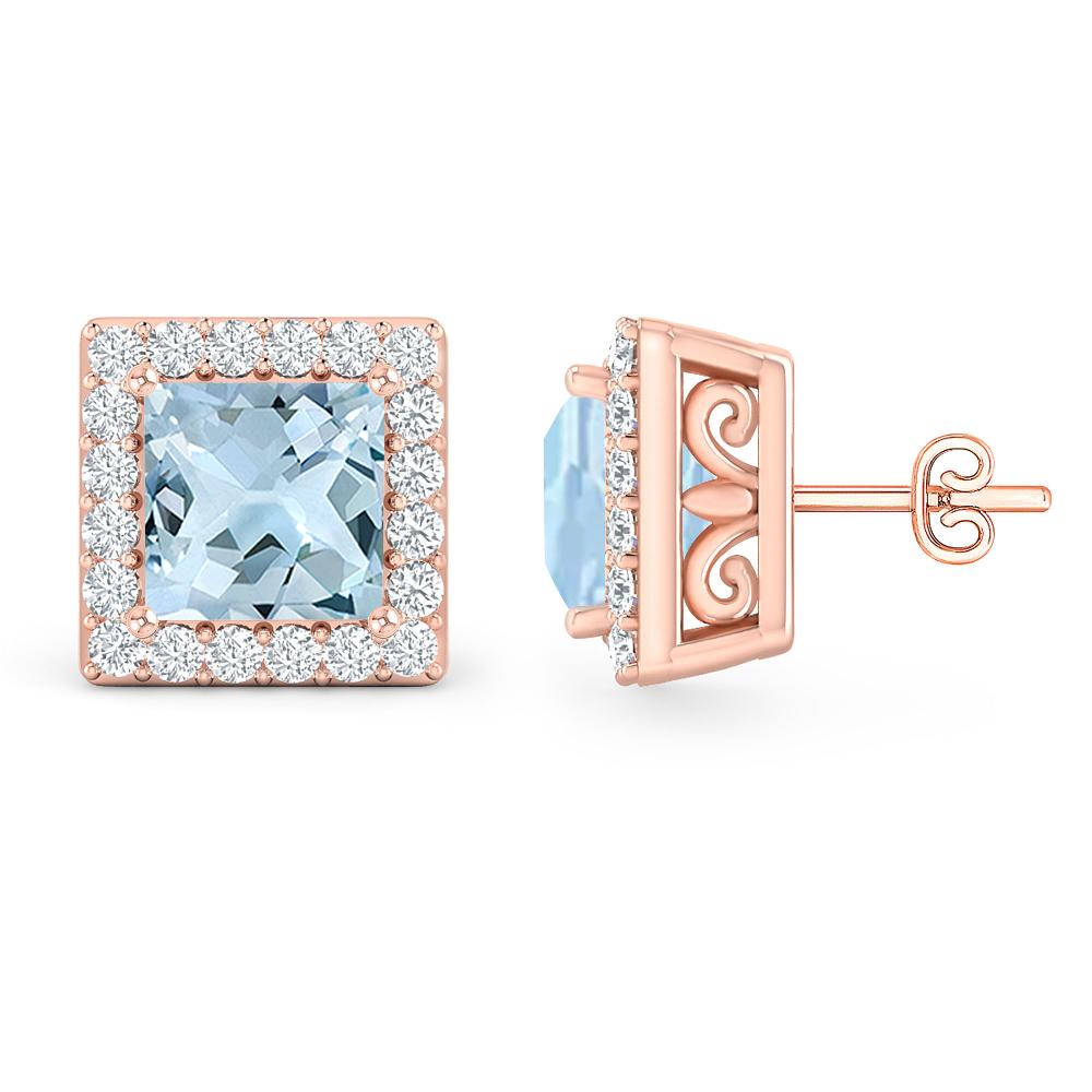 Rose Gold - Aquamarine