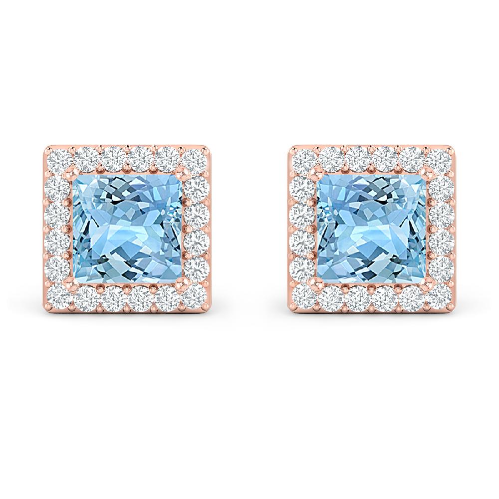 Rose Gold - Aquamarine