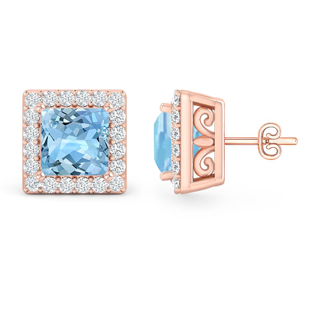 Rose Gold - Aquamarine