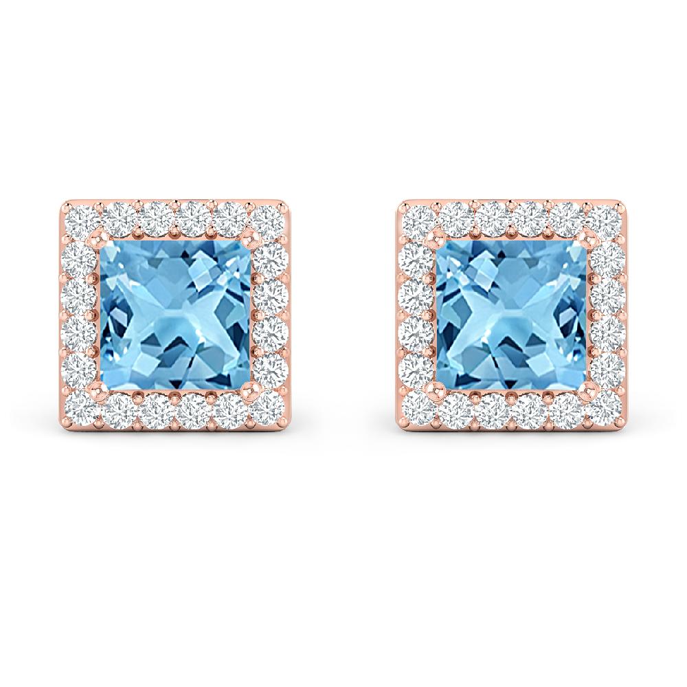 Rose Gold - Blue Topaz