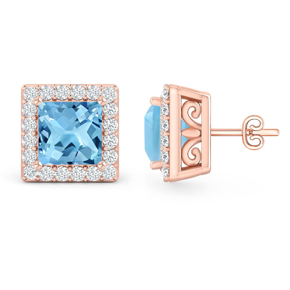 Rose Gold - Blue Topaz