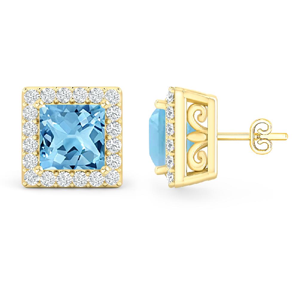 Yellow Gold - Blue Topaz
