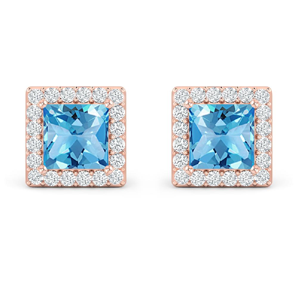Rose Gold - Blue Topaz