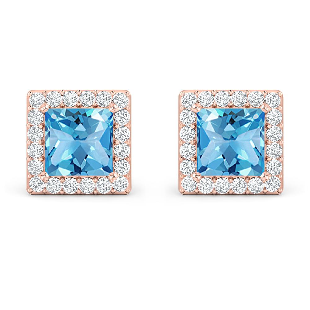 Rose Gold - Blue Topaz