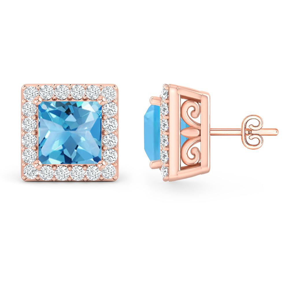 Rose Gold - Blue Topaz