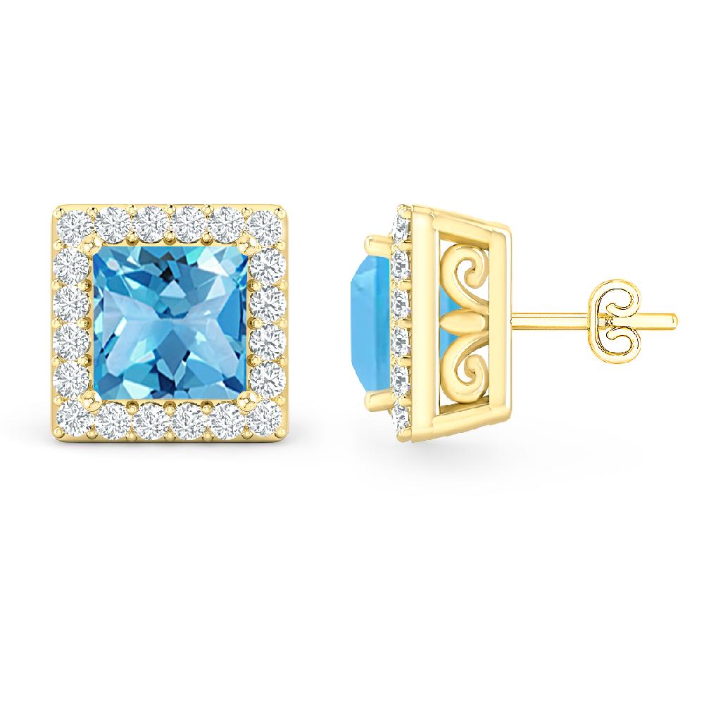 Yellow Gold - Blue Topaz